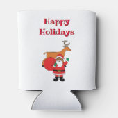 Witte Prettige feestdagen Amerikaanse kerstman Blikjeskoeler (Achterkant)