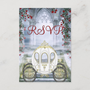 Witte prinses Carriage Enchanted RSVP Kaartje
