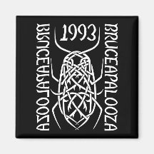 Witte Print Vierkante Magneet