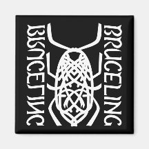 Witte Print Vierkante Magneet