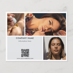 Witte Promotionele Schoonheidssalon Foto's QR Code Flyer