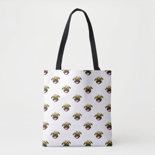Witte pug print tas (Voorkant)