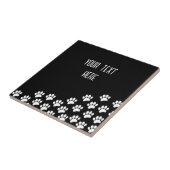 Witte Puppy Paw afdrukken met aangepaste tekst zwa Tegeltje (Zijkant)