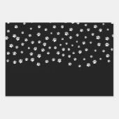 Witte Puppy Paw Print Patroon Aangepast Inpakpapier Vel (Voorkant)