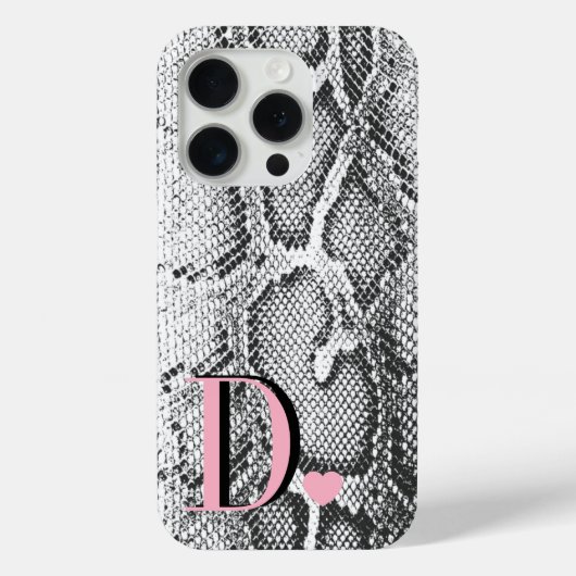 Witte Python Slangenhuid - Rijke Elegante Monogram Case-Mate iPhone Case (Achterkant)