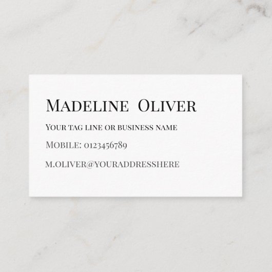 Witte QR-code Logo Simple Visitekaartje (Achterkant)