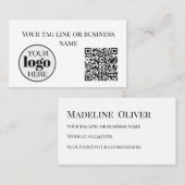 Witte QR-code Logo Simple Visitekaartje (Voorkant / Achterkant)