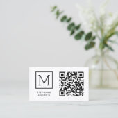 Witte QR code Minimal Logo Professional Visitekaartje (Staand voorkant)