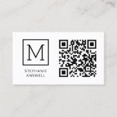 Witte QR code Minimal Logo Professional Visitekaartje (Voorkant)