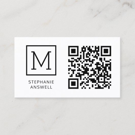 Witte QR code Minimal Logo Professional Visitekaartje (Voorkant)