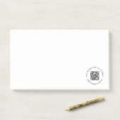 Witte QR | Minimalistisch Schoon Bedrijfsdesign Post-it® Notes (Op bureau)
