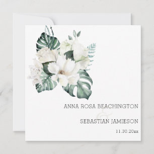 *~* Witte QR - RSVP Bloemen Boeketten AR15 Huwelij Kaart