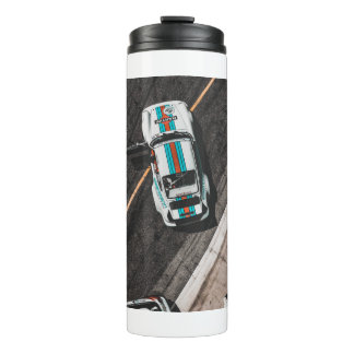 Witte racewagen thermosbeker