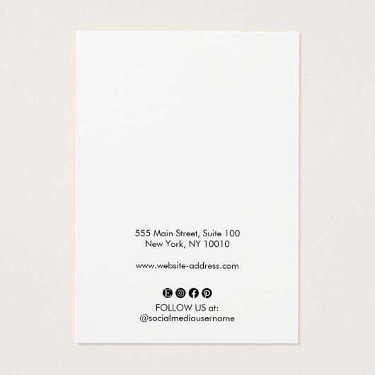 Witte rand Handtekening Lettertype Veroorbaar beel Visitekaartje (Achterkant)