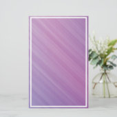 Witte rand Paarse lavendel Briefpapier (Staand voorkant)