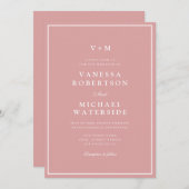 Witte rand stoffig roos unieke QR Code bruiloft Kaart (Voorkant / Achterkant)