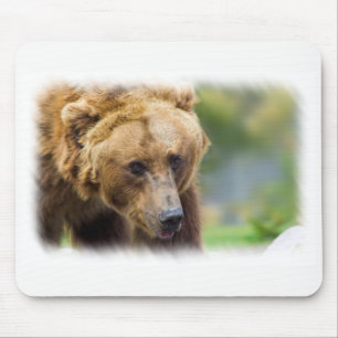 Witte rand van grizzly-Beer Muismat