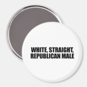 Witte rechte Republikeinse Man Magneet (Voorkant / Achterkant)