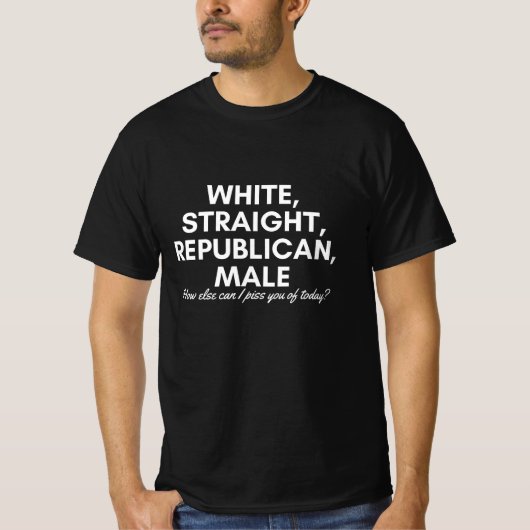 Witte, rechte republikeinse, mannelijke Mannen Shi T-shirt (Voorkant)