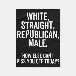 Witte Rechtse Republikeinse Mannelijke Grappige Re Fleece Deken