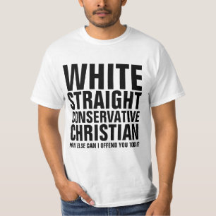WITTE RECHTSTREEKSE CONSERVATIEVE CHRISTELIJKE T-S T-SHIRT