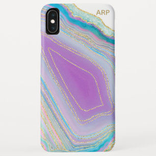 ** Witte regenboog agaat goud glitter pastel iPhone XS Max Hoesje