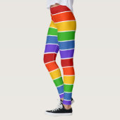 Witte regenboog gestript leggings (Links)