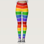 Witte regenboog gestript leggings (Voorkant)