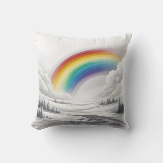witte regenboog kussen (Voorkant)