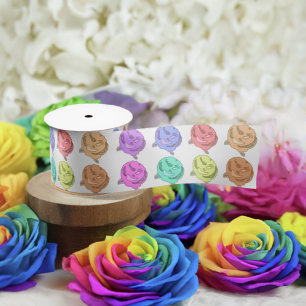 Witte Regenboog Rozen 3 inch Lint