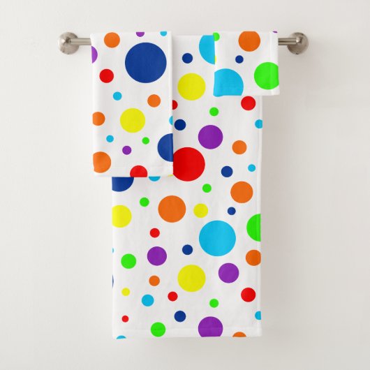 Witte regenboog vlekken badhanddoek set bad handdoek (Insitu)