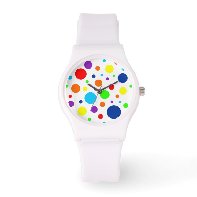 Witte regenboog vlekken horloge (Voorkant)