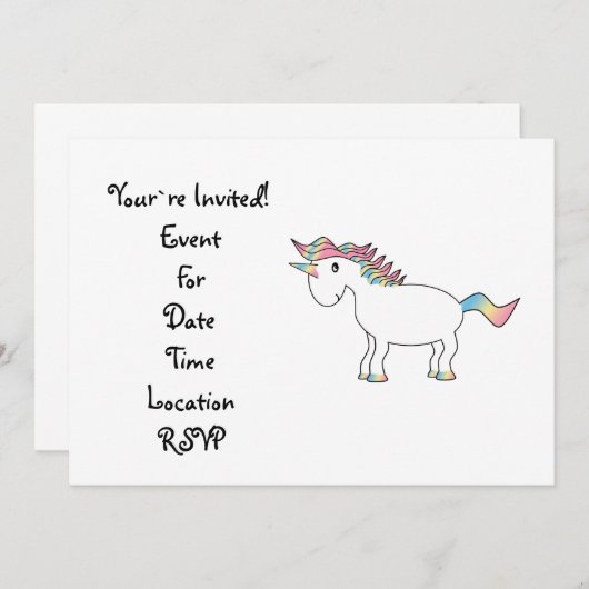 Witte regenboogeenhoorn kaart (Voorkant / Achterkant)