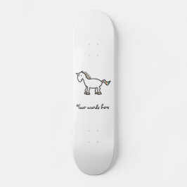 Witte regenboogeenhoorn skateboard