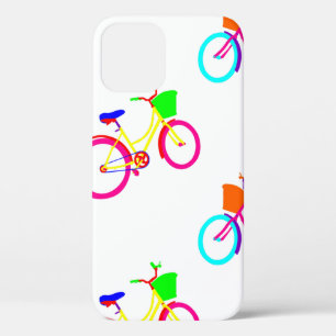 witte regenboogfietsen kleurrijke fietsen iPhone 12 hoesje