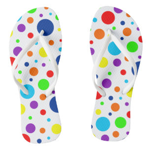 Witte regenboogspots Teenslippers