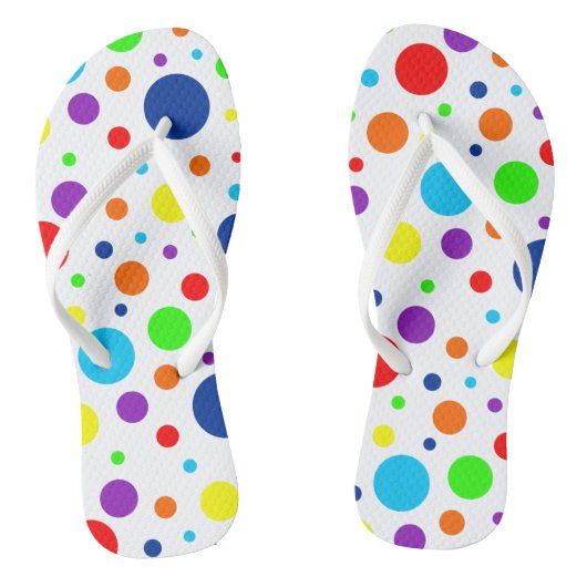 Witte regenboogspots Teenslippers (Voetbed)