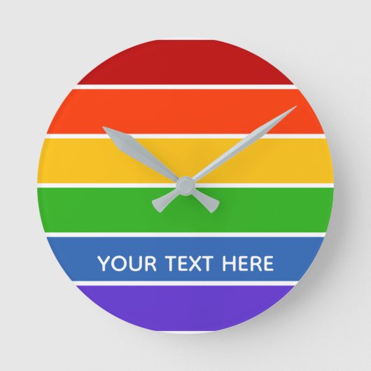 Witte regenboogstreep ronde klok (Voorkant)