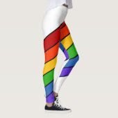 Witte regenboogstrips leggings (Rechts)