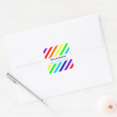 Witte regenboogstrips Naam/Pronoun Stickers (Envelop)