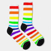 Witte regenboogstrips sokken (Rechts)