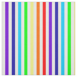 Witte regenboogstrips stof