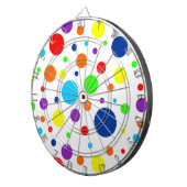 Witte regenboogvlekken Dartboard Dartbord (Voorkant Rechts)