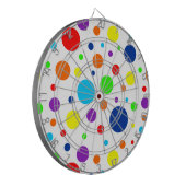 Witte regenboogvlekken Dartboard Dartbord (Voorkant Links)