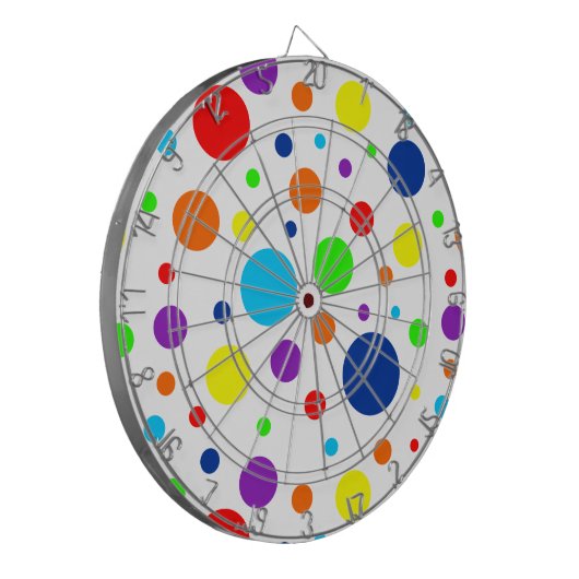 Witte regenboogvlekken Dartboard Dartbord (Voorkant Links)
