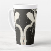 Witte reiger vogelsneeuw winter  illustratie latte mok (Linkerhoek)