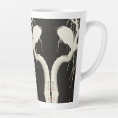 Witte reiger vogelsneeuw winter  illustratie latte mok (Rechts)