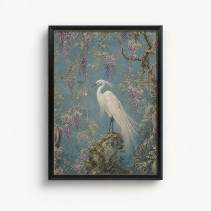 Witte Reiger Wisteria Chinoiserie Poster