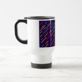 Witte reisbok met paars design. reisbeker (Links)