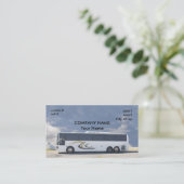 witte reisbus visitekaartje (Staand voorkant)